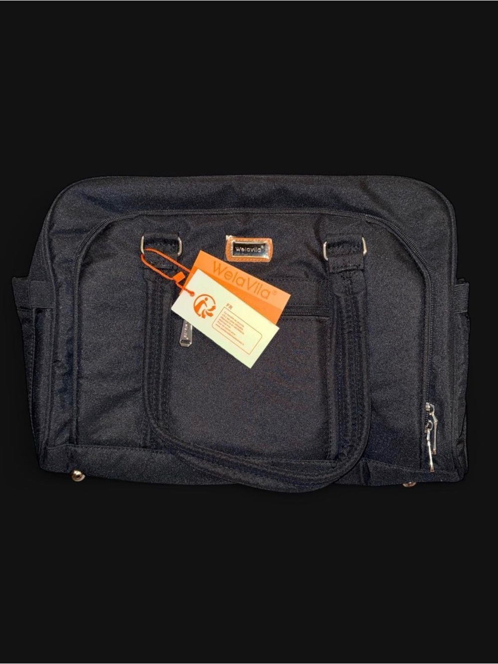 WELAVILA Large Convertible Diaper Bag Tote in Black - Picture 2 of 7